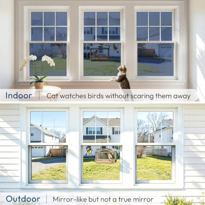 rabbitgoo Window Privacy Film One Way, 17.5" x 157.4", Blue Silver - color: Blue-silver, size: 17.5" x 157.4"