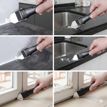 3-in-1 Silicone Caulking Tool with ABS Head – Ideal for Sealing, Cleaning, and Scraping Glue – Durable Plastic Handle for Easy Use, Caulking Tool, Ergonomic Handle