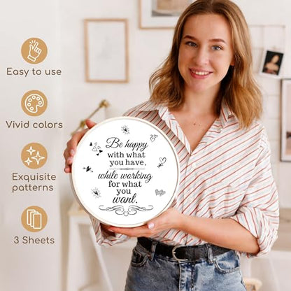 Joeyan 3 Sheets Rub On Transfers for Crafts and Furniture Inspirational Words Rub on Transfer Stickers Motivational Quote Decals for Wood Glass Metal Canvas Porcelain Plastic DIY Craft Home Decor - style: Inspirational Words