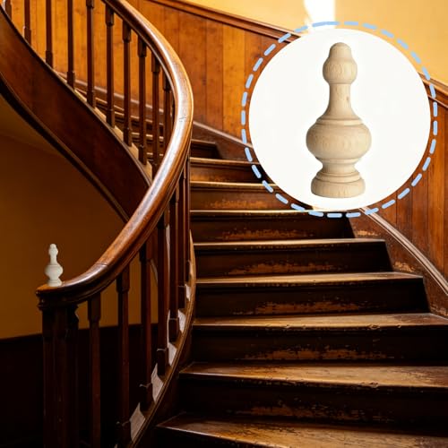 5Pcs Wood Finials Versatile Decorative Wooden Balusters Craft Spindles for DIY Craft Furniture Woodworking Decoration