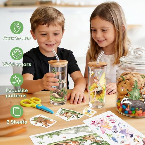 Joeyan Rub On Transfers for Crafts and Furniture, 2 Sheets Large Rub on Stickers DIY Spring Animal Transfer Decals for Wood Glass Metal Canvas Porcelain Plastic Home Decorations, 11" x16" - style: Spring Forest