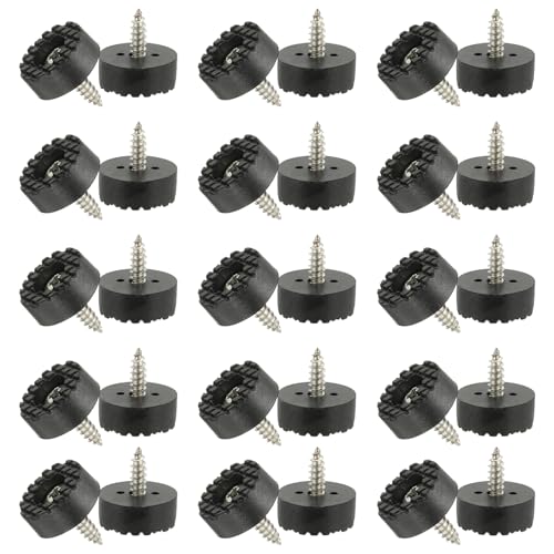 PATIKIL 0.7 Inch Screw-On Rubber Feet for Furniture, 32 Pcs Non Slip Furniture Pads Chair Glides Table Leg Protectors for Hardwood Floor Cutting Board Electronics, Black - color: Black, size: 0.7 Inch
