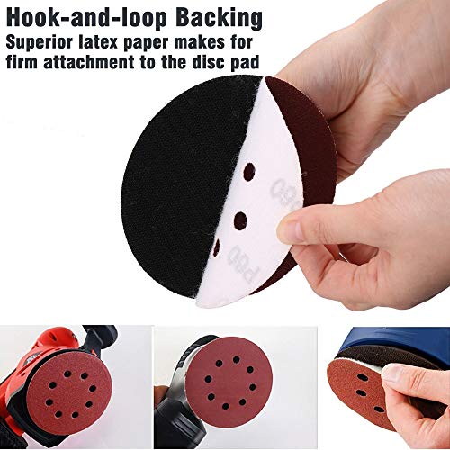 110-Pack 5 Inch 8 Hole Sanding Discs, 40-1000 Grit Hook and Loop Sandpaper - style: 110PCS (40-1000 Grit)