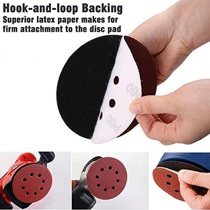 110-Pack 5 Inch 8 Hole Sanding Discs, 40-1000 Grit Hook and Loop Sandpaper - style: 110PCS (40-1000 Grit)