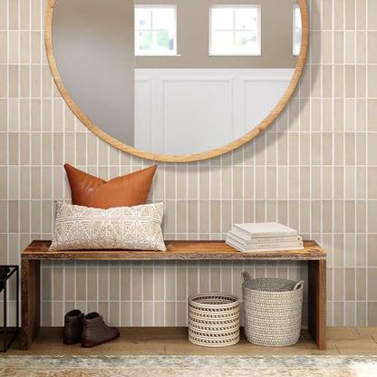 Peel and Stick Tile，New Upgrade Thicker Design Self Adhesive 12" x 12" Large Premium Peel and Stick Backsplash for Kitchen (Beige). - color: Beige