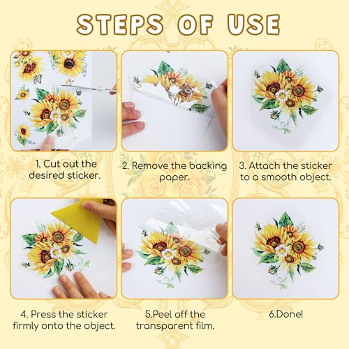 Joeyan Rub On Transfers for Crafts and Furniture, 2 Sheets Large Gold Floral Rub on Stickers DIY Flower Transfer Decals for Wood Glass Metal Canvas Porcelain Plastic Home Decorations, 11" x16" - style: Gold Floral