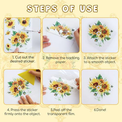 Joeyan Rub On Transfers for Crafts and Furniture, 2 Sheets Large Gold Floral Rub on Stickers DIY Flower Transfer Decals for Wood Glass Metal Canvas Porcelain Plastic Home Decorations, 11" x16" - style: Gold Floral