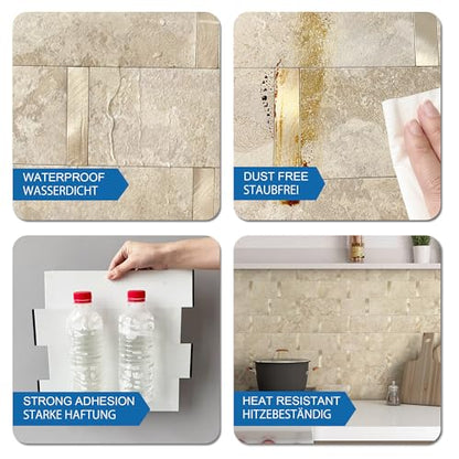 Subway Backsplash Peel and Stick Backsplash Tile Rust Beige 10pcs - color: Rust Beige, size: 10sheets
