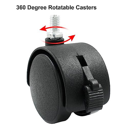 2 Inch Swivel Caster Wheels with Brake, M8 Threaded Stem, 4pcs - style: 2 Inch Stem with Brake