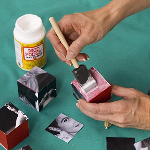 200 Pack 1 inch Foam Brush Bulk Foam Paint Brush Sponge Paint Brush with Wood Handle for Acrylics, Stains, Varnishes, Crafts - color: 200 Pack-1 Inch