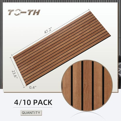 TO-TH Acoustic Wall Panels Wood-Look Sound Dampening Panel 10 Pack, Cherry - color: Cherry, size: 10 pcs - 47.2'' * 23.6''