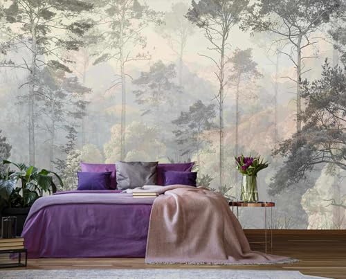 Jdayda Hazy Forest Wall Mural, Abstract Nature Landscape - color: MURAL-308, size: 129" x 96"