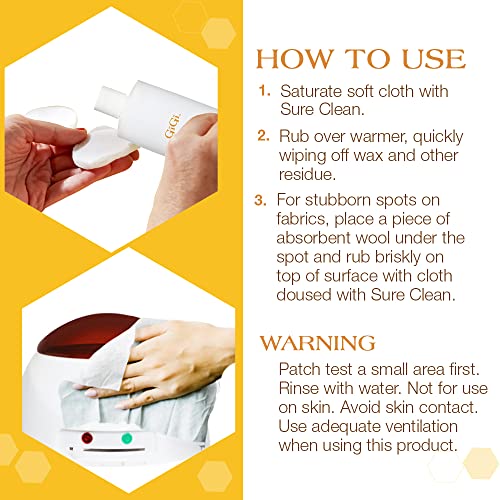 GiGi Sure Clean Surface Cleanser Wax Cleaner & Remover Warmer Pot Clear 8oz - size: 8 Fl Oz (Pack of 1)
