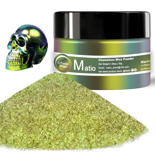 Matio Chameleon Mica Powder, 1.06oz/ 30g Forest Magic Chrome Powder - color: C-Forest Magic
