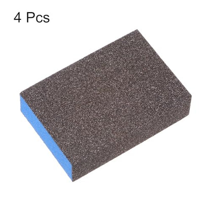 HARFINGTON 4pcs Sanding Sponge Blocks #60 (120-180 Grits) Wet/Dry Hand Sanding Sponges, 100x70x25mm Foam Sanding Block Pad for Polishing Kitchen Metal Wood Drywall Furniture, Brown&Blue - color: Brown, Blue, size: 120-180 Grits