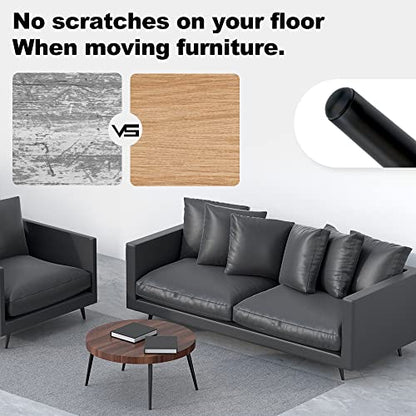 FIVEPEARS 4 PCS 4 Inch Heavy Duty Matte Black Metal Slant Angled Tapered Legs Set for Furniture, Mid Century Modern Style Feets for Coffee Table Couch Sofa Cabinet Chair Dresser Bed Desk Credenza - size: 4 Inch (100mm)