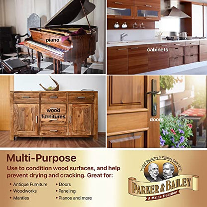 Parker & Bailey Furniture Cream - Multisurface Wood Cleaner and Polish Furniture Quick Shine Restorer Protector Kitchen Cabinets Surface Cleaner House Cleaning Supplies Home Improvement - size: 8 Ounce (Pack of 1)