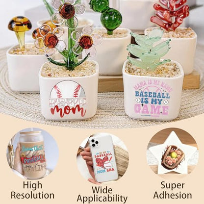 2 Sheets Rub on Transfers for Crafts, Baseball Furniture Transfers for Wood, Glass, Plastic & Ceramics, Decorative Decals - style: Baseball quotes