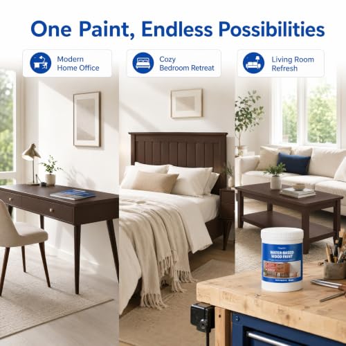 Wood Furniture Paint, Chocolate Brown, 16 fl oz - color: Chocolate Brown, size: 16 Fl Oz (Pack of 1)