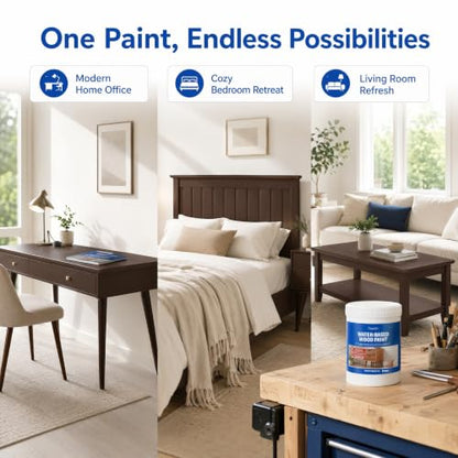 Wood Furniture Paint, Chocolate Brown, 16 fl oz - color: Chocolate Brown, size: 16 Fl Oz (Pack of 1)