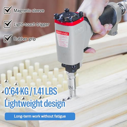 meite 1170 Pneumatic Deco Nail Gun 7/16 Inch (11.7mm) Head Diameter Air Decorative Tack Nailer Pins Nailer for Sofa Leather, Upholstering Furniture - style: 29/64-Inch Head Diameter Nailer