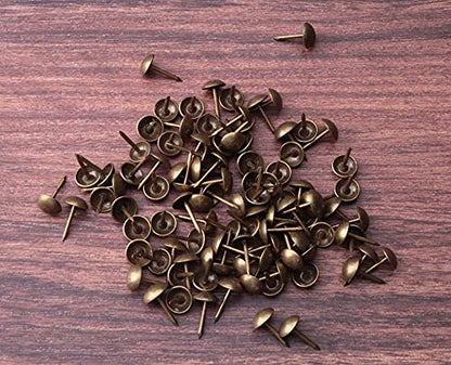 Sowaka 100 Pcs Antique Upholstery Nails Bronze Decorative Furniture Pins