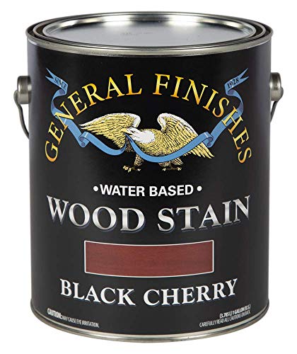 General Finishes Water Based Wood Stain, 1 Gallon, Black Cherry - color: Black Cherry, size: 1 Gallon