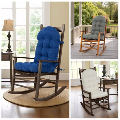 Rocking Chair Cushion 44x19x4 Non-Slip Indoor Adirondack Chair pad - color: Indoor Blue