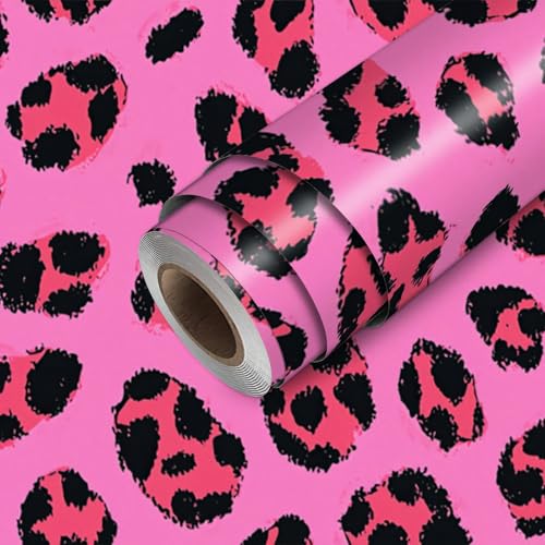 HOMETITUTE Neon Leopard Peel and Stick Wallpaper 118.1x17.7 Inch Vinyl - color: Neon Leopard Print