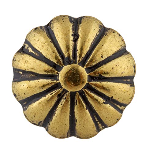 Daisy Shaped Head Oxford Antique Upholstery Tacks | 1/2" Diameter × 1/2" Long | Pack of 50 | Decorative Nail Heads for Furniture | UT3-SA