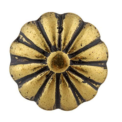 Daisy Shaped Head Oxford Antique Upholstery Tacks | 1/2" Diameter × 1/2" Long | Pack of 50 | Decorative Nail Heads for Furniture | UT3-SA