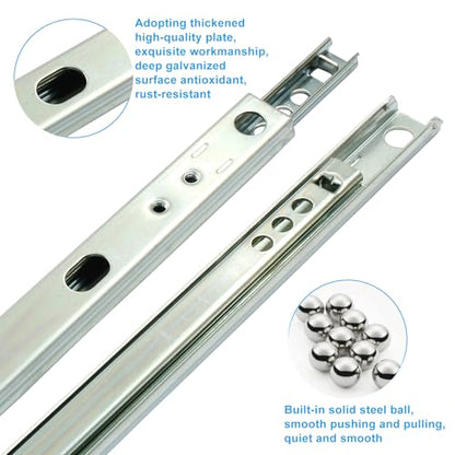 15.7 Inch Drawer Slides, 2pcs, Metal Ball Bearing - size: 15.7"