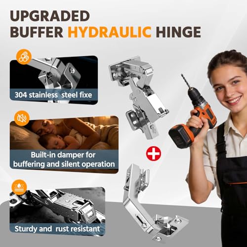 Lazy Susan Hinges Soft Close Cabinet Hinge 135° & 180° Full Overlay 4PCS - size: Full Overlay
