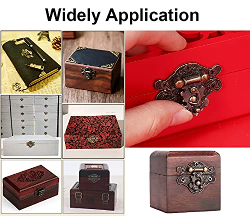6Set Jewelry Box Hinges & Antique Hasp Latch, Butterfly Hinge Style