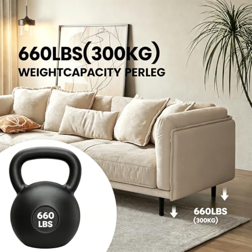 Geesatis 8" Heavy Duty Straight Furniture Feet,Round Tapered Furniture Legs - color: Black, size: Height: 8 inch & Straight