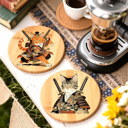 Peacoblue Samurai Cat Rub On Transfers for Craft, Transfer Sticker - style: Samurai Cat