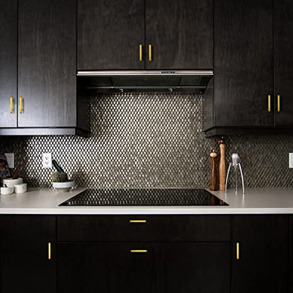 Ravinte Brushed Brass Cabinet Hardware Square Pulls, 3.75 Inch, 10 Pack - color: Brushed Brass