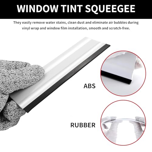 18PCS Car Window Tint Kit, Vehicle Glass Protective Film Wrapping Installation Set, Auto Vinyl Wrap Tinting Tools Included Squeegees, Window Rubber Squeegee,Cutting Knife with Blades (18PCS)