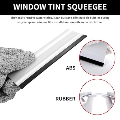 18PCS Car Window Tint Kit, Vehicle Glass Protective Film Wrapping Installation Set, Auto Vinyl Wrap Tinting Tools Included Squeegees, Window Rubber Squeegee,Cutting Knife with Blades (18PCS)