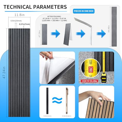 3D Wall Panels Peel and Stick, Ebony, 2 Packs - color: Ebony