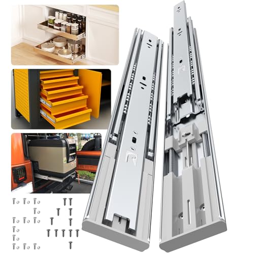 [165 LB Capacity] 1 Pair 22 Inch Soft Close Drawer Slides Side Mount - size: 22 Inch, style: Soft Close Without Lock