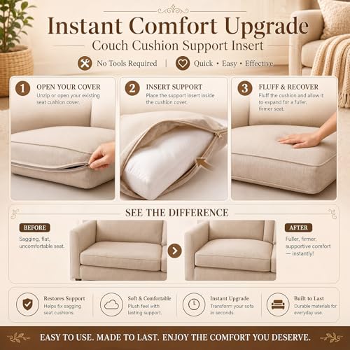 Sieral Couch Cushion Replacement 24" x 24" x 6" Sofa Cushion Replacement - size: 24" X 24"