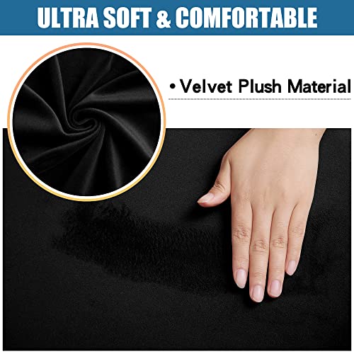 Smiry Velvet Seat Covers for Dining Room Chair Set of 4 - color: Black, size: Set of 4
