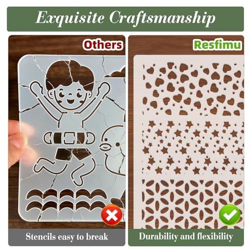 12Pcs Geometric Texture Stencils for Crafts Reusable(11.4X8.2 Inch) - color: Texture 6