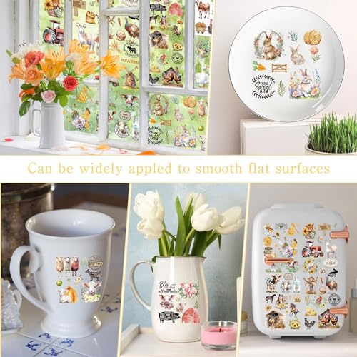 12 Pcs Stickers Rub-On Transfers for Furniture & Crafts - style: Farmland Animal