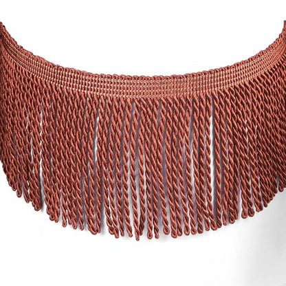5 Yard Curtain Bullion Fringe Trim-Rayon Tassel Embellishments - color: red coffee