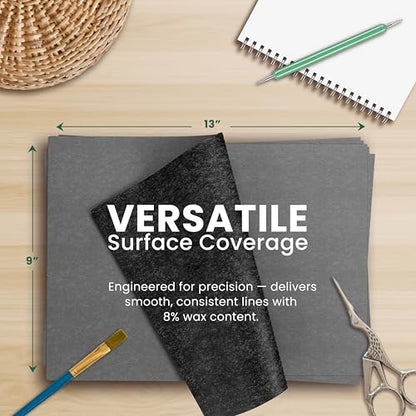 MyArtscape Graphite Transfer Paper 9" x 13" 25 Black Waxed Sheets
