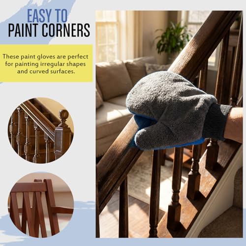 Paint Mitt Stain Gloves Reusable Microfiber - color: Gray,blue
