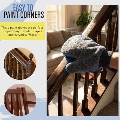 Paint Mitt Stain Gloves Reusable Microfiber - color: Gray,blue