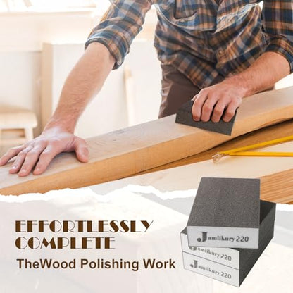 8pcs Sanding Blocks Assortment Kit, Sponge Sand Block Washable and Reusable, Wet & Dry Sandpaper Block for Wood Metal Drywall and Furniture Paint - 120/220 Grit - size: 120/220 Grits
